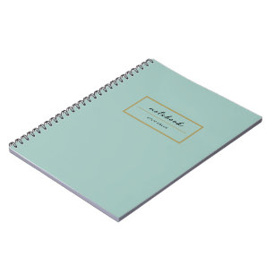 Professional Monogram Green Gold Stylish Notebook