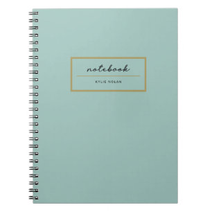 Professional Monogram Green Gold Stylish Notebook