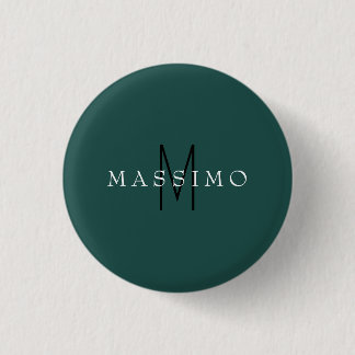 Professional Monogram Grey Blue Your Name 3 Cm Round Badge