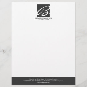 Professional Monogram Grey Customized Letterhead