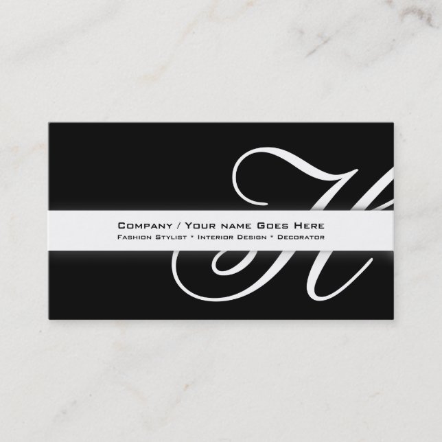 Professional monogram "H" business stylish Business Card (Front)