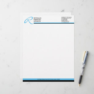 Professional Monogram in Blue Business Custom Letterhead