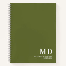 Professional Monogram Initial Olive Green