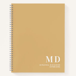 Professional Monogram Initials Beige Notebook