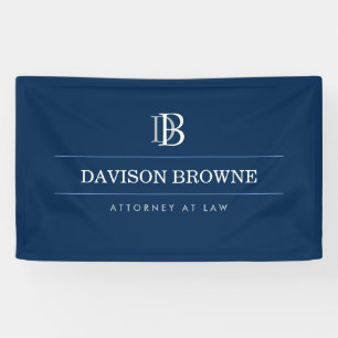 Professional Monogram Logo Blue Banner
