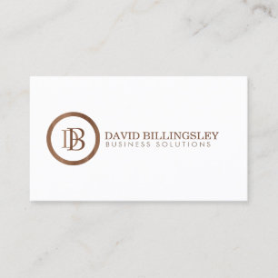 Professional Monogram Logo in Woodgrain Design Business Card