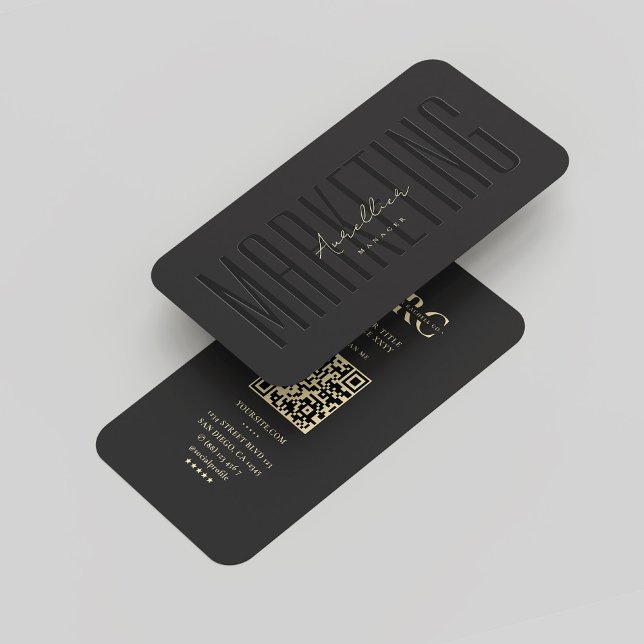 Professional Monogram Marketing Black Gold Modern Business Card (Professional Monogram Marketing Black Gold Modern Business Card
)