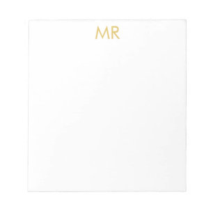 Professional Monogram Minimalist Plain Name Notepad