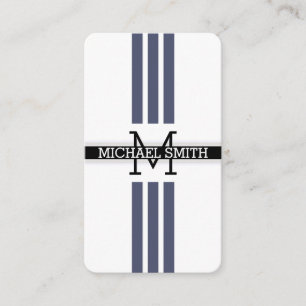 Professional Monogram Modern Independence Stripes Business Card