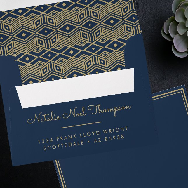Professional Monogram Name Gold Return Addressed Envelope (Creator Uploaded)