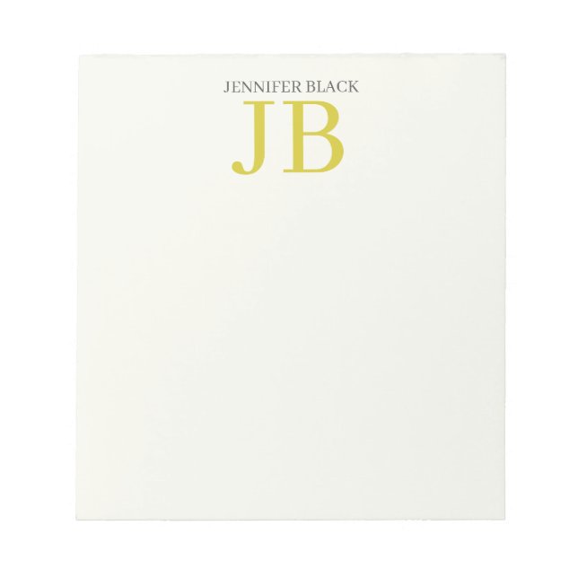 Professional Monogram Pastel Colour Modern Plain Notepad (Front)