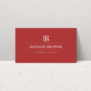 Professional Monogram Red Business Card