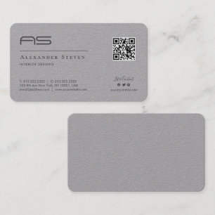 Professional Monogrammed Logo Premium Grey Business Card
