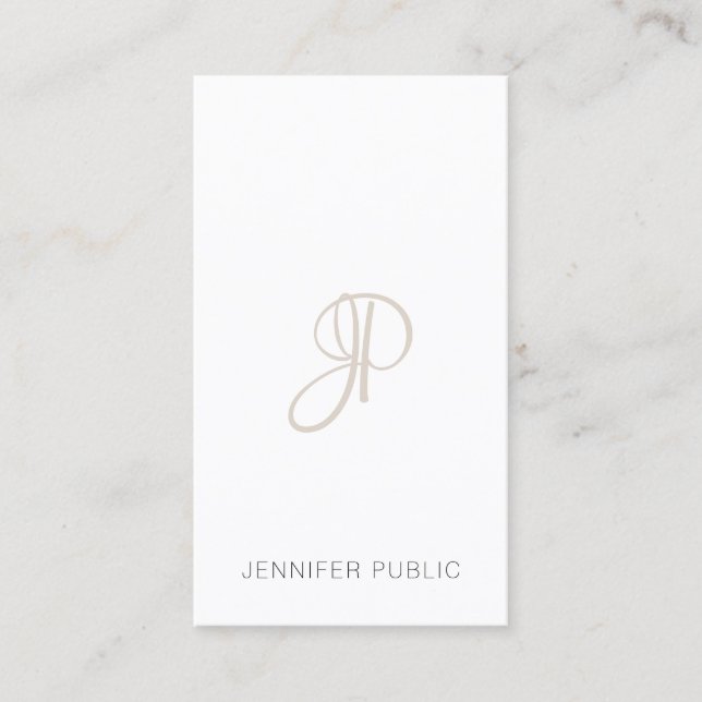 Professional Monogrammed Template Elegant Modern Business Card (Front)