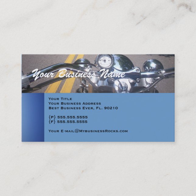 Professional Motorcycle Tour Business Cards (Front)
