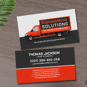 Professional Moving Services - Relocation Business Card