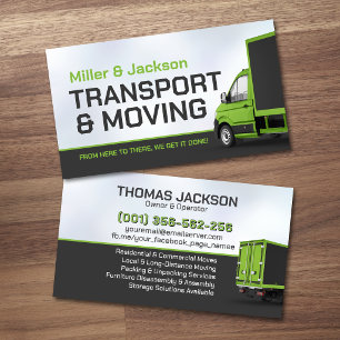 Professional Moving Services - Relocation Business Card
