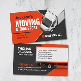Professional Moving Services - Relocation Business Card