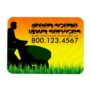 professional mowing lawn care magnet