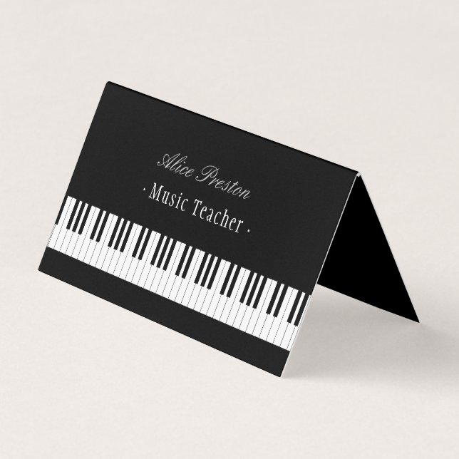 Professional Music Teacher | Piano Keys Business Card (Front)