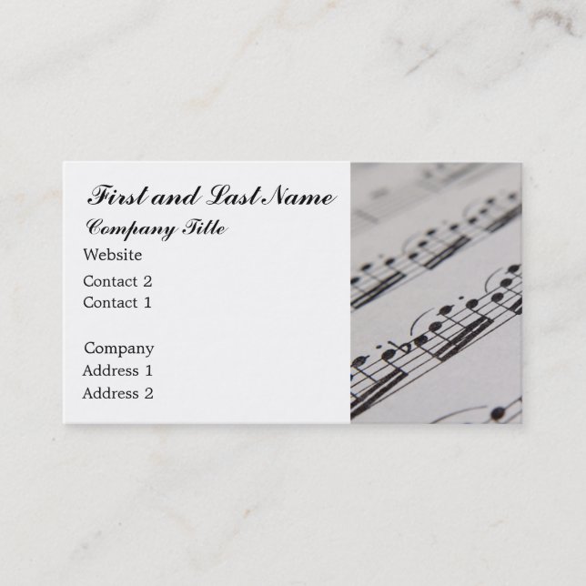 Professional Musician Business Card (Front)