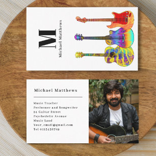 Professional Musician Guitar Music Teacher Photo Business Card