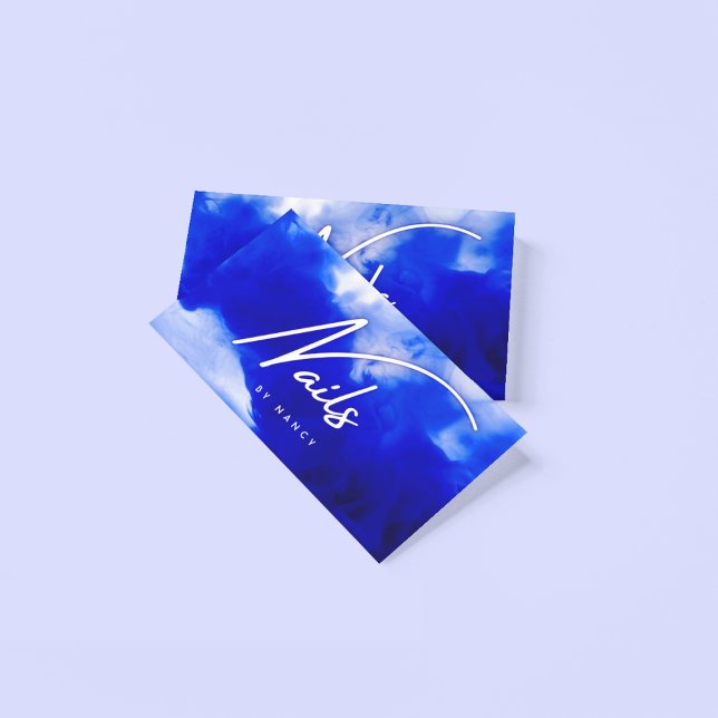 Professional Nail Artist Nail tech Blue  Business Card (Creator Uploaded)