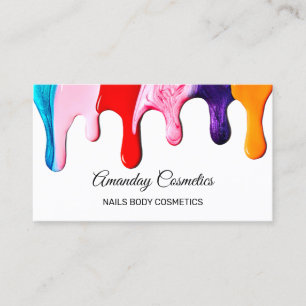 Professional Nail Artist Technician Liquid Drips Business Card