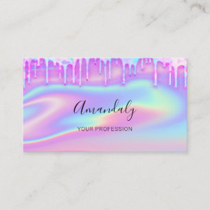 Professional Nails Makeup Artist Lashes Holograph Business Card