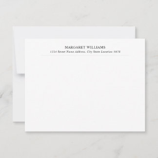 Professional Name Address Two Underlines Note Card