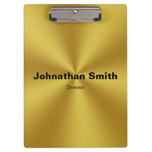 Professional Name and Job Title Faux Gold Clipboard