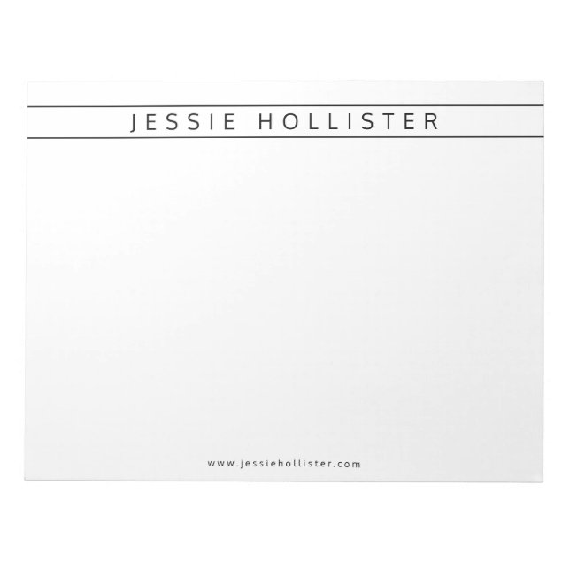 Professional Name & Info Notepad (Front)