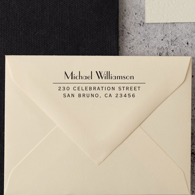 Professional Name & Return Address Personalised Self-inking Stamp (Rubber Stamp Mock-up)