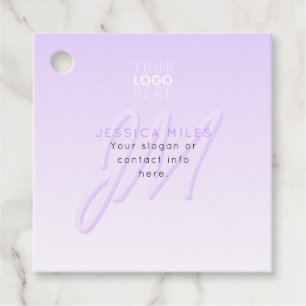 Professional Name & Slogan Template Light Purple Favour Tags