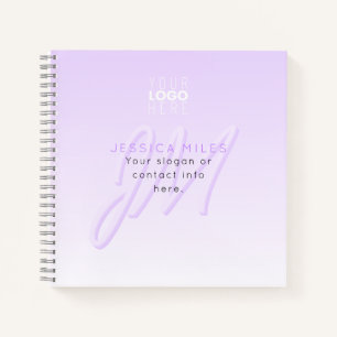 Professional Name & Slogan Template   Light Purple Notebook