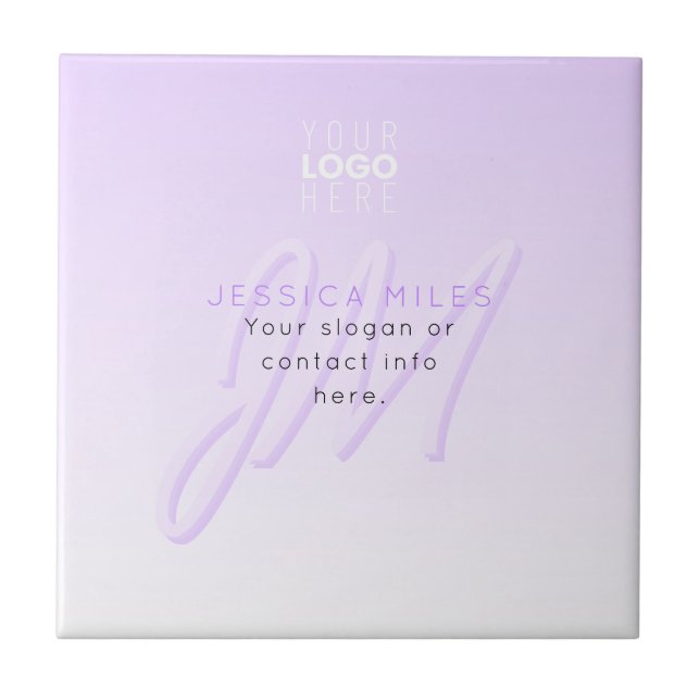 Professional Name & Slogan Template | Light Purple Tile (Front)