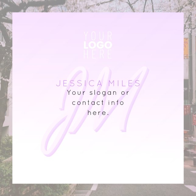 Professional Name & Slogan Template | Light Purple Window Cling (Creator Uploaded)