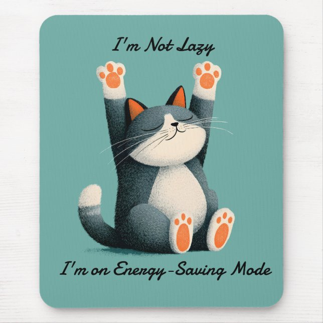 Professional Nap Taker Funny Sleeping Cat Mouse Mat (Front)