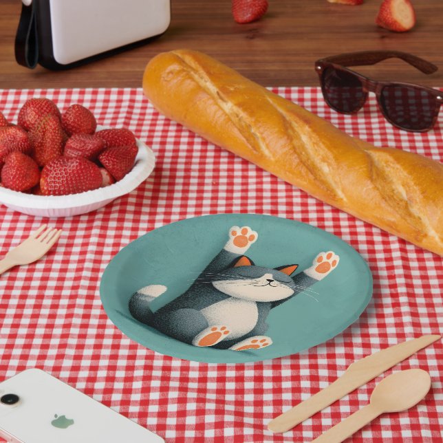 Professional Nap Taker Funny Sleeping Cat Paper Plate (Picnic)