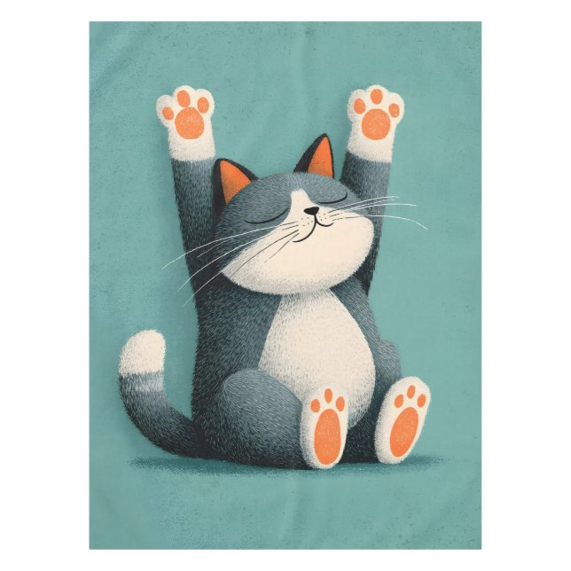 Professional Nap Taker Funny Sleeping Cat Tablecloth (Front)
