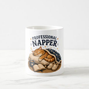 Professional Napper –Cute Sleeping Cat Cosy Design Coffee Mug