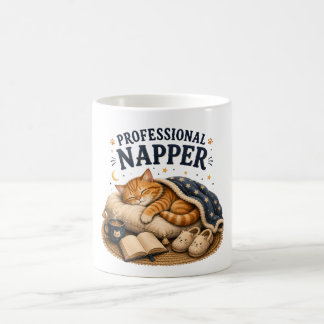 Professional Napper –Cute Sleeping Cat Cosy Design Coffee Mug