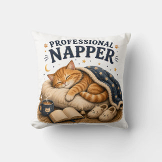 Professional Napper –Cute Sleeping Cat Cosy Design Cushion