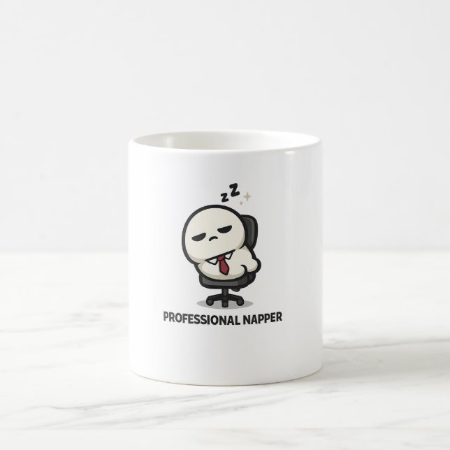 Professional Napper - Cute Tired Character Office  Coffee Mug (Center)