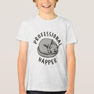 Professional Napper Funny Cat Tri-Blend Shirt