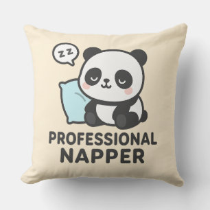 Professional Napper Panda Throw Pillow
