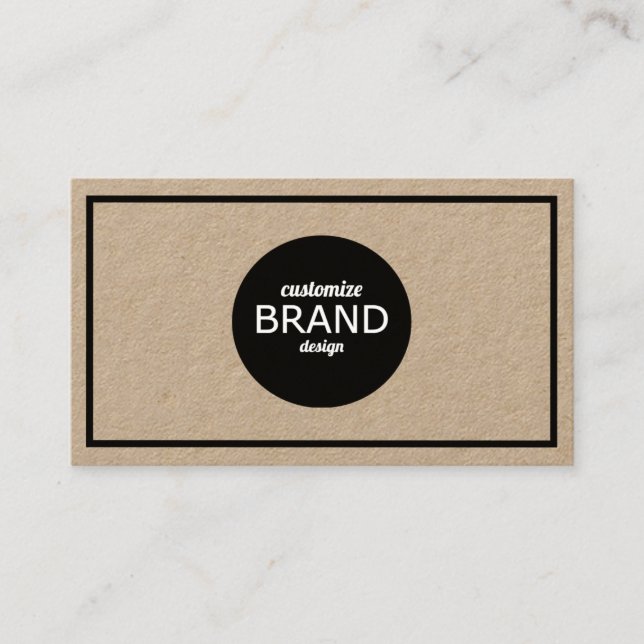 Professional Natural & Black Frame Minimalist Logo Business Card (Front)