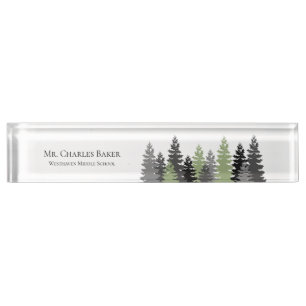 Professional Nature Inspired Teacher Nameplate