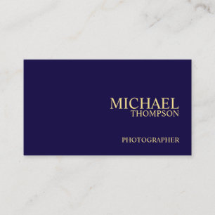 Professional Navy Blue and Gold Business Card