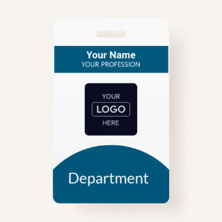 Professional Navy Blue Business Logo Name Badge ID Badge
